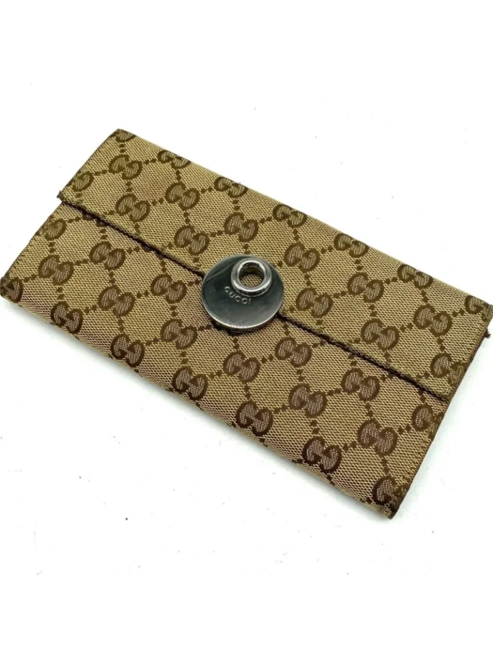 Gucci Wallet Bifold Hook Abbey GG Canvas Card Billfold - Picture 2 of 15